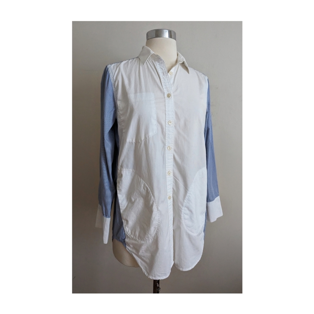 Banana Republic Pinstripe Boyfriend Button Down Shirt